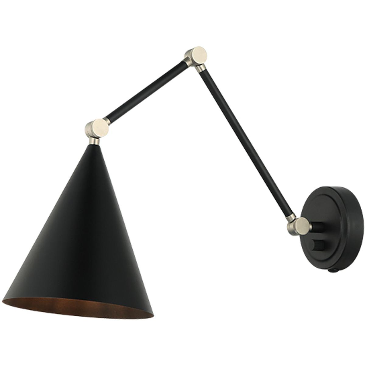 Matteo Lighting S16521MB Pearson 1 Light 7.88 inch Matte Black Wall Sconce Wall Light