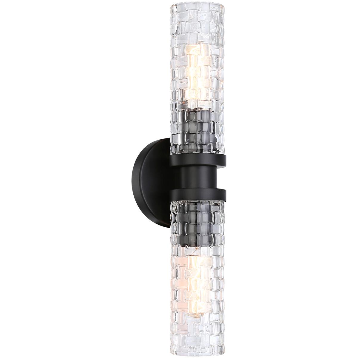 Lighting New York R-W32112BK Matteo Lighting Weaver 2 Light 4.75 inch Black Wall Sconce Wall Light W32112BK - Open Box