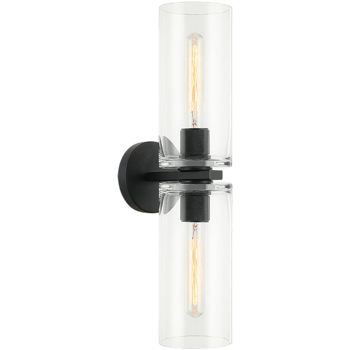 Matteo Lighting W32512MB Lincoln 2 Light 4.75 inch Matte Black Wall Sconce Wall Light