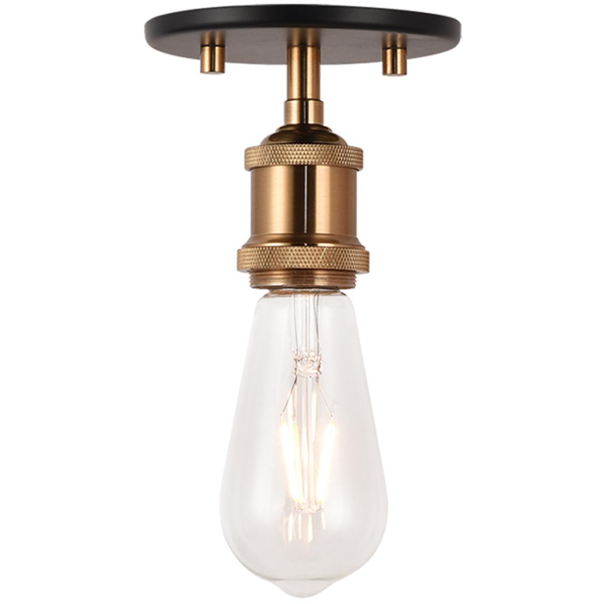 Matteo Lighting X46100AG Bulstrode's Workshop 1 Light 4.75 inch Aged Gold Brass Flush Mount Ceiling Light