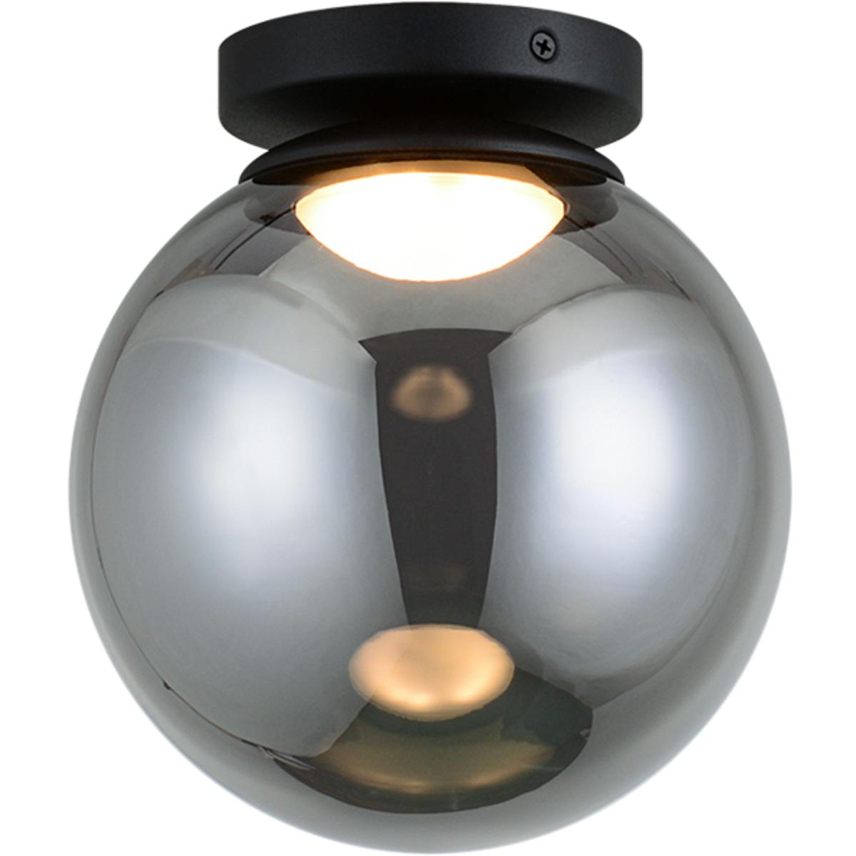 Matteo Lighting X61311MBSM Boble LED 7.88 inch Matte Black Flush Mount Ceiling Light in Matte Black and Smoke