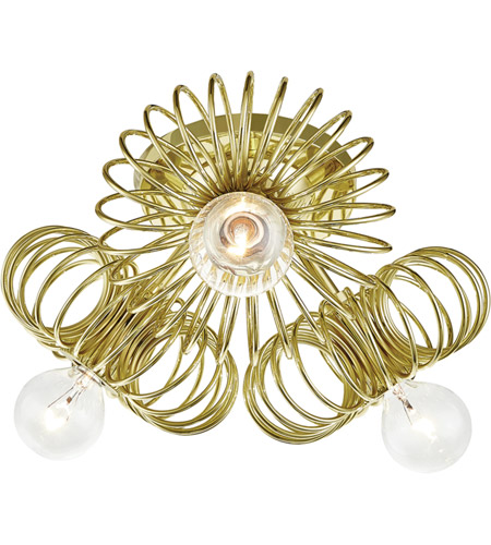 Mitzi H359603 Pb Serena 3 Light 11 Inch Polished Brass Flush Mount Ceiling Light