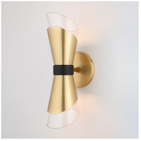 Mitzi H130102-AGB/BK Angie LED 5 inch Aged Brass Wall Sconce Wall Light alternative photo thumbnail