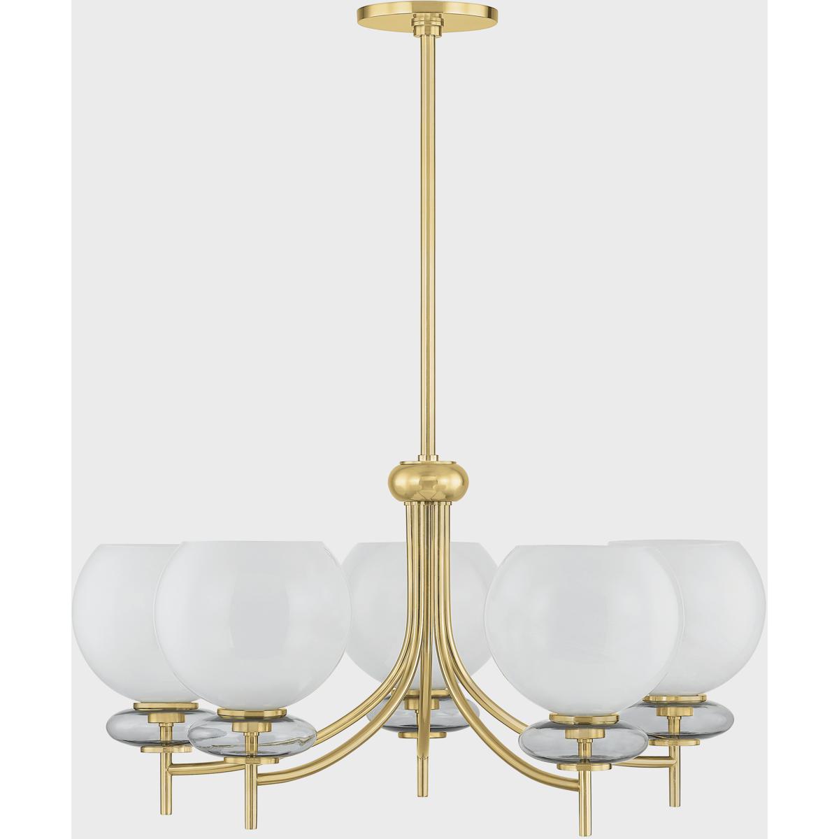 Mitzi H909805-AGB Alexia 5 Light 30 inch Aged Brass Chandelier Ceiling Light