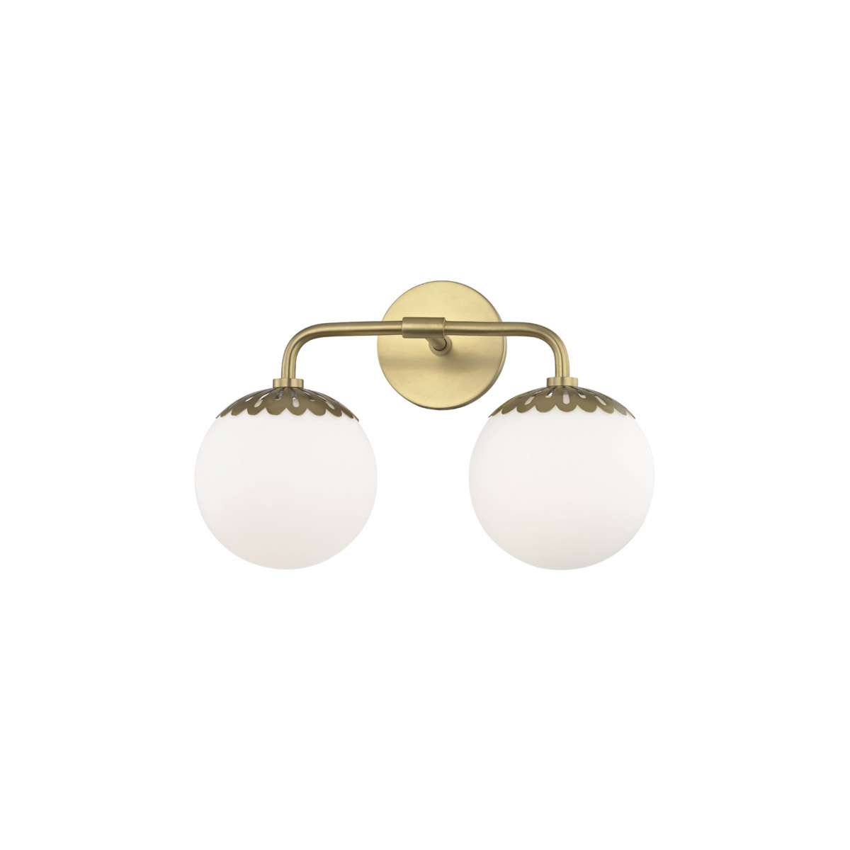 Mitzi H193302-AGB Paige 2 Light 15 inch Aged Brass Bath Vanity Wall Light