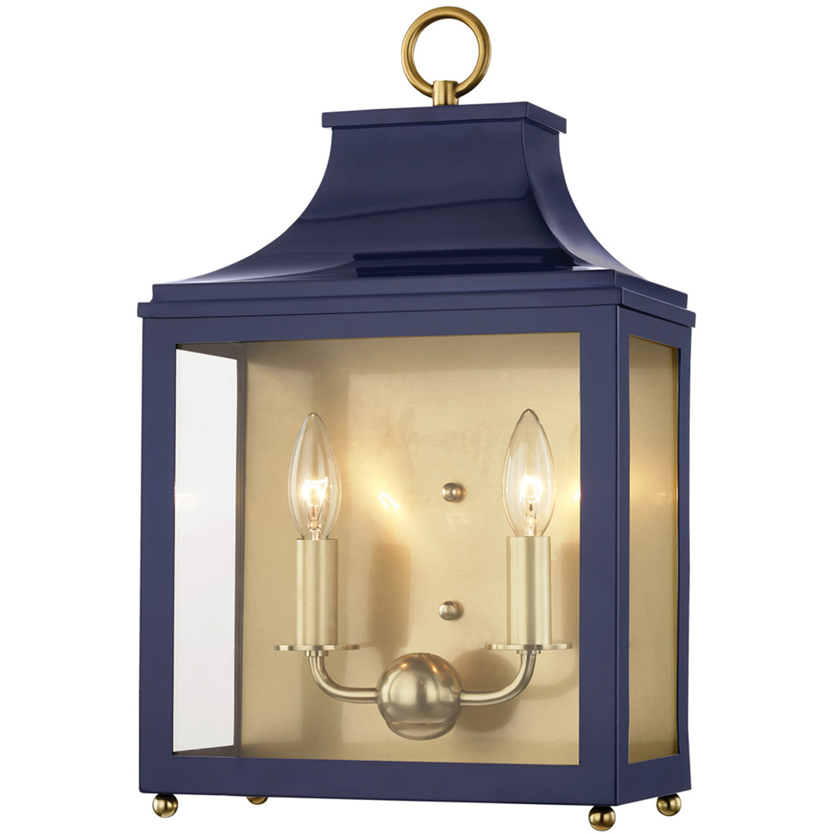 Mitzi H259102-AGB/NVY Leigh 2 Light 11.5 inch Aged Brass and Navy Wall Sconce Wall Light