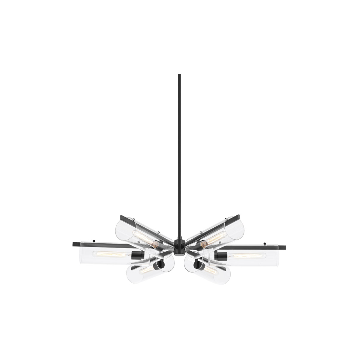 Mitzi H326806-SBK Ariel 6 Light 40 inch Soft Black Chandelier Ceiling Light