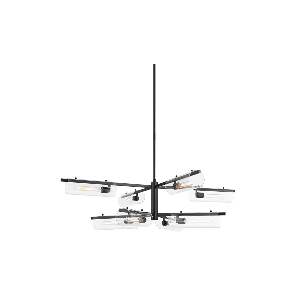 Mitzi H326808-SBK Ariel 8 Light 52.75 inch Soft Black Chandelier Ceiling Light