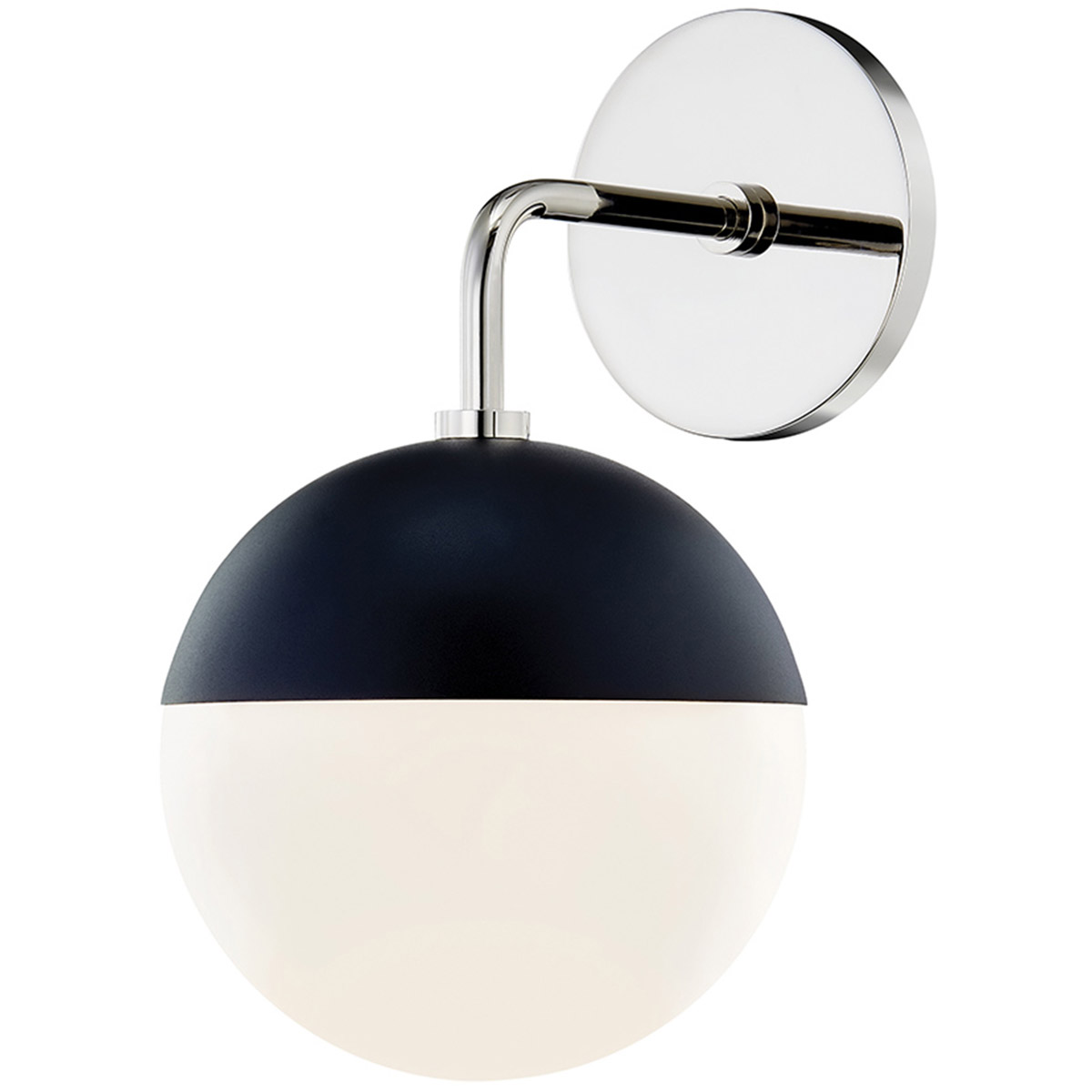 Mitzi H344101-PN/BK Renee 1 Light 6.75 inch Polished Nickel / Black Wall Sconce Wall Light in Polished Nickel and Black