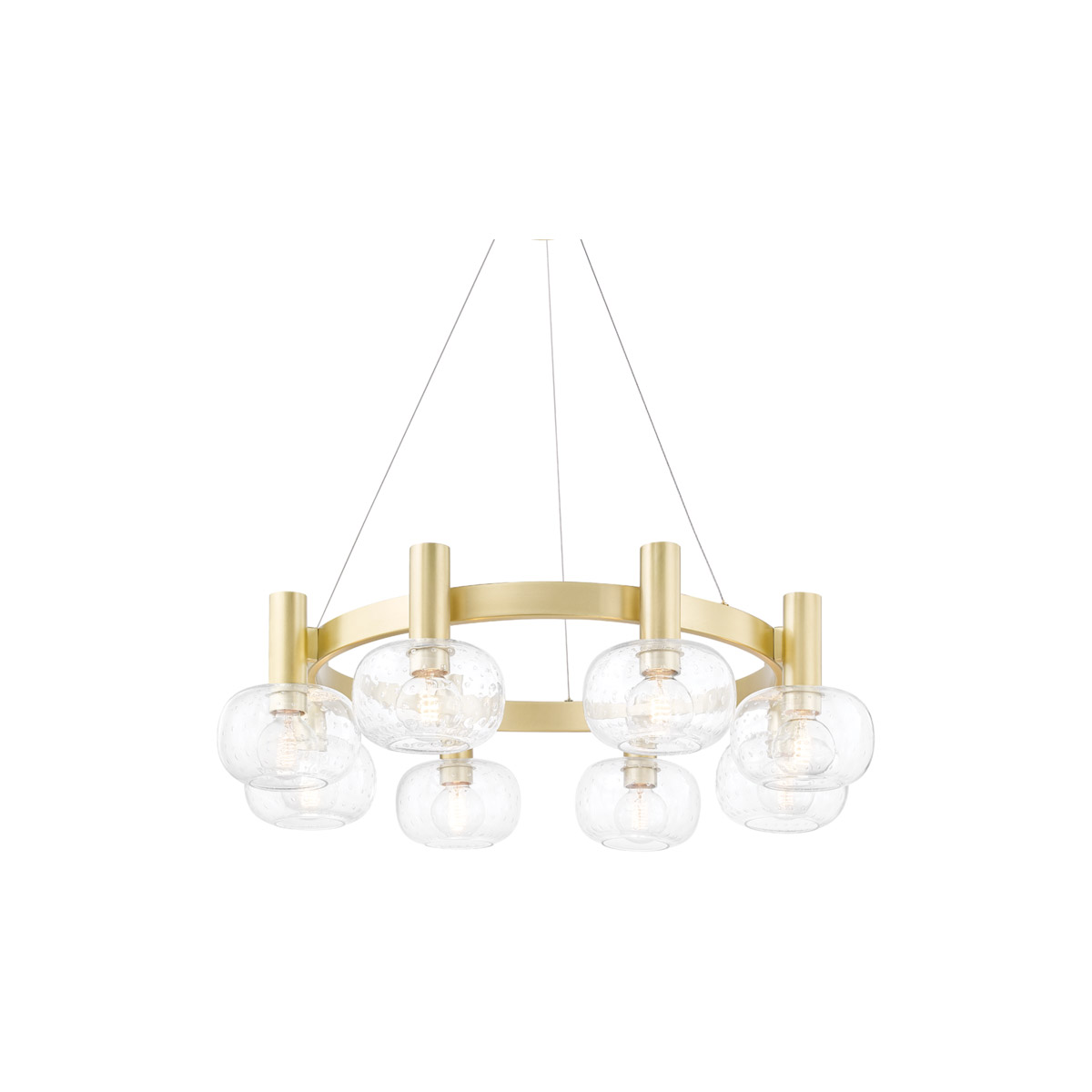 Mitzi H403808-AGB Harlow 8 Light 35.5 inch Aged Brass Chandelier Ceiling Light