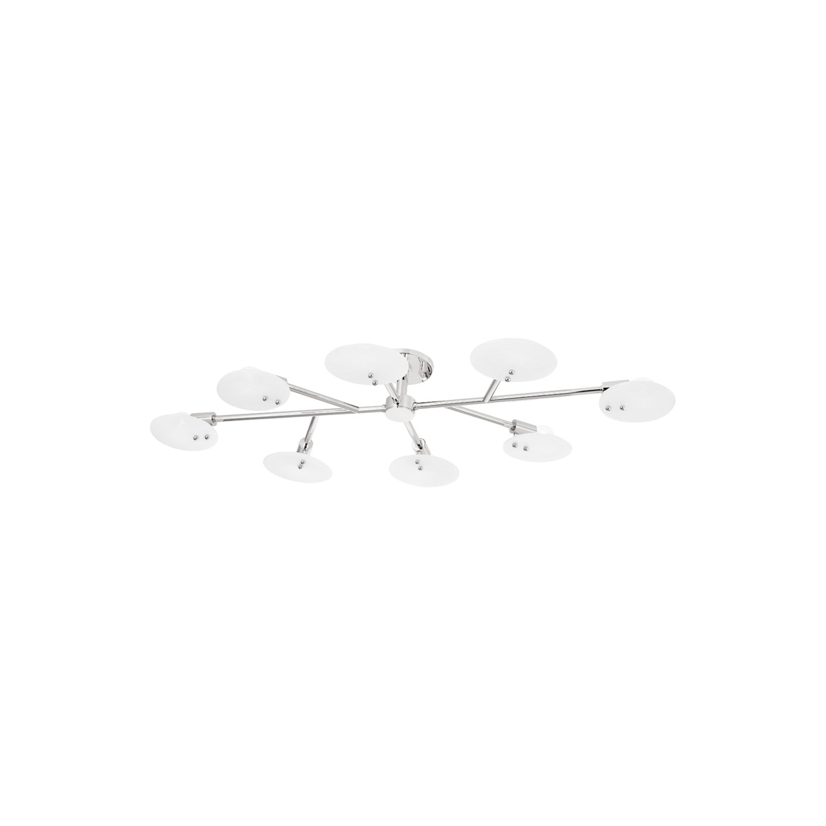 Mitzi H428608-PN Giselle 8 Light 48 inch Polished Nickel Semi-flush Ceiling Light