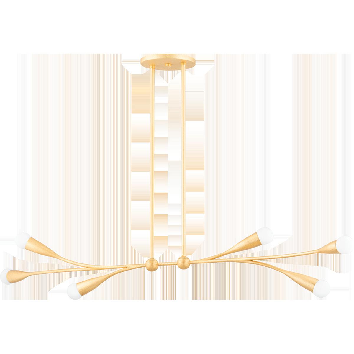Mitzi H689906-GL Elsa 6 Light 50 inch Gold Leaf Linear Ceiling Light