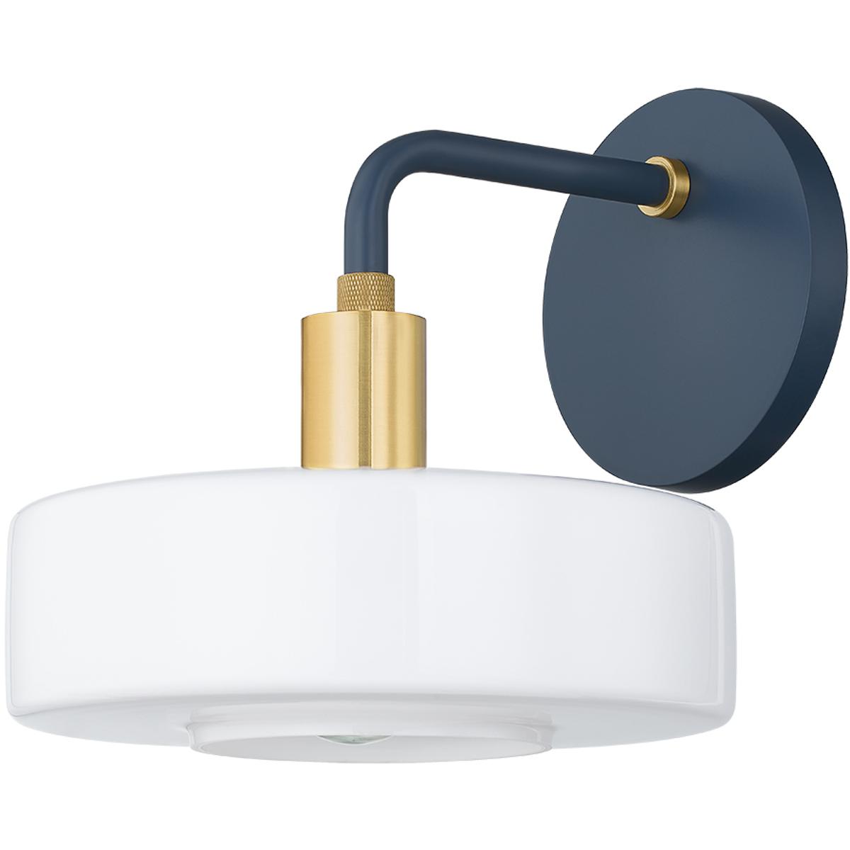 Mitzi H886101-AGB/SBL Aston 1 Light 7.75 inch Aged Brass/Slate Blue Wall Sconce Wall Light
