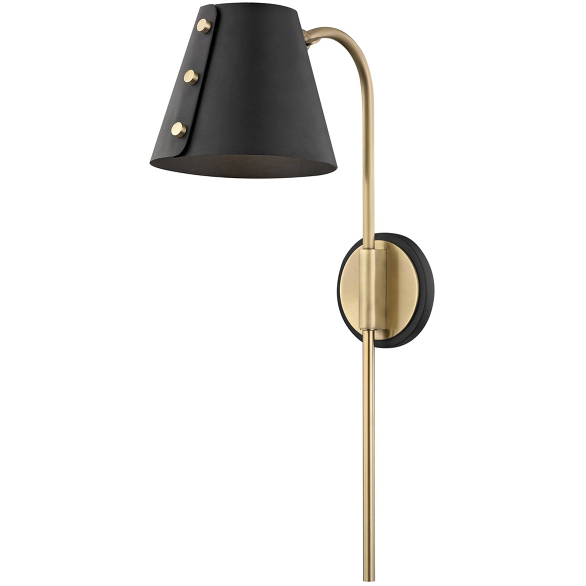 Mitzi HL174201AGBBK Meta LED 7 inch Aged Brass Wall Sconce Wall Light