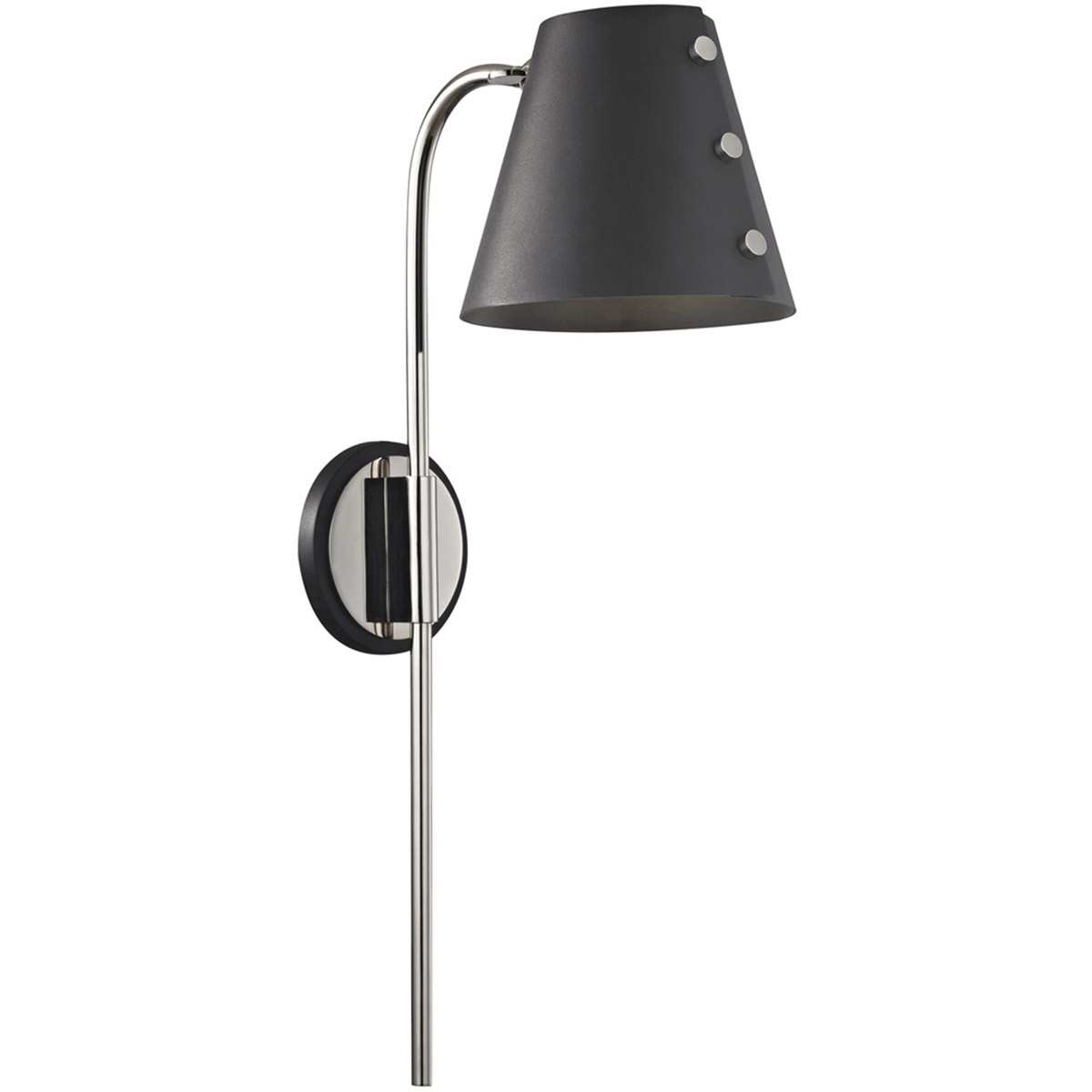 Mitzi HL174201PNBK Meta LED 675 inch Polished Nickel Wall Sconce Wall Light in Polished Nickel and Black Mitzi HL174201PNBK Meta LED 675 inch Polished Nickel Wall Sconce Wall Light in Polished Nickel and Black