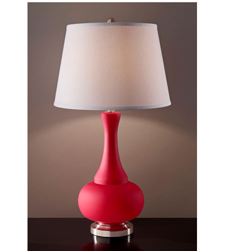 Feiss Kennedy 1 Light Table Lamp in Red and Brushed Steel 10183RD/BS 10183RD_BS.jpg