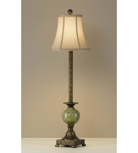Feiss Independents 1 Light Buffet Lamp in Distressed Green and Antique Bronze 9899DG/AB 9899DGAB.jpg