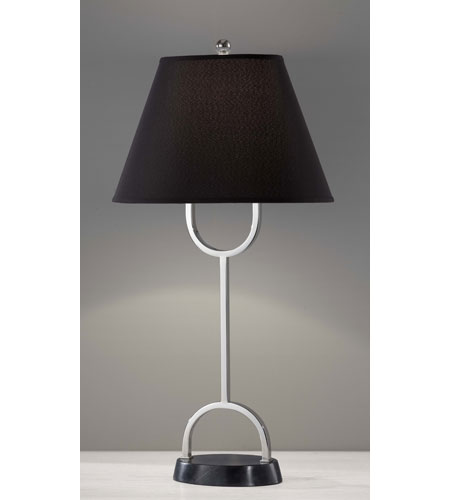 Feiss Quinn 1 Light Table Lamp in Polished Nickel and Black Marble Base 9928PN/BMB 9928PN_BMB.jpg