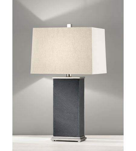Feiss Phillipe 1 Light Table Lamp in Polished Nickel and Black Slate 9986PN/BKS 9986PN_BKS.jpg