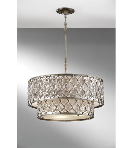 Feiss F2707/6BUS Lucia 6 Light 25 inch Burnished Silver Chandelier Ceiling Light F2707_6BUS.jpg