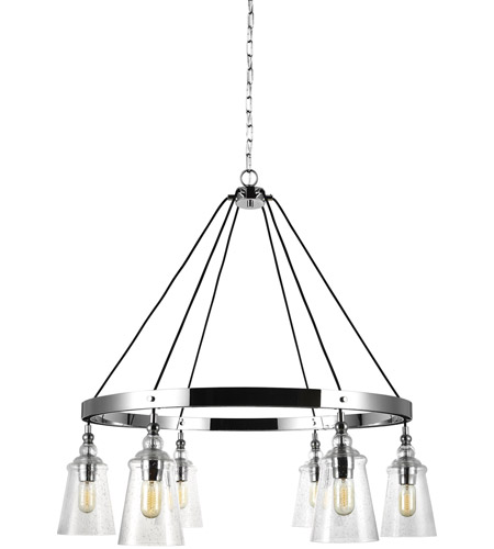 Feiss F3170/6CH Loras 37 inch Chrome Chandelier Ceiling Light
