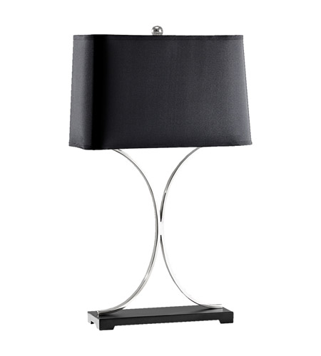 Feiss Jackson 1 Light Table Lamp in Polished Nickel and Black 10060PN/BK