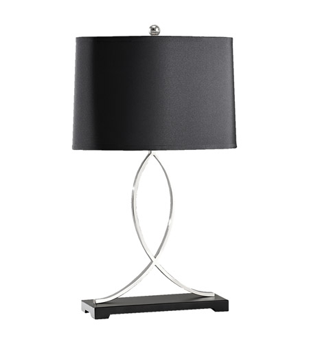 Feiss Jackson 1 Light Table Lamp in Polished Nickel and Black 10061PN/BK