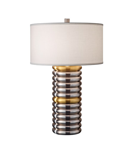 Feiss Signature 1 Light Table Lamp in Natural Brass and Brushed Steel 10214NB/BS