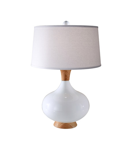 Feiss Signature 1 Light Table Lamp in Honey Teak with White Glass 10228HTWG photo
