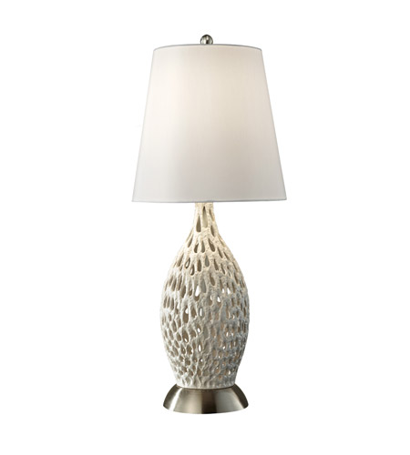 Feiss Neptune 1 Light Table Lamp in Coral with Porcelain 10275CWP