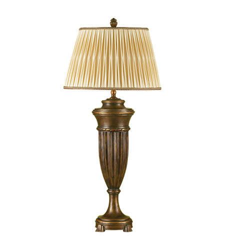 Feiss Telegraph Hill 1 Light Table Lamp in Walnut and Firenze Gold 9279WAL/FG