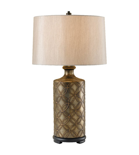 Feiss Hand Painted Porcelain 1 Light Table Lamp in Burnished Silver with Black 9906BUSB