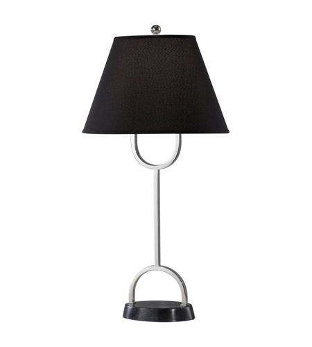 Feiss Quinn 1 Light Table Lamp in Polished Nickel and Black Marble Base 9928PN/BMB