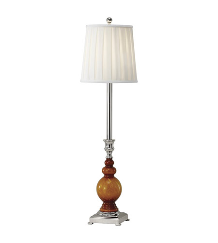 Feiss Sidonia 1 Light Buffet Lamp in Polished Nickel and Amber Seeded Glass 9997PN/ASG