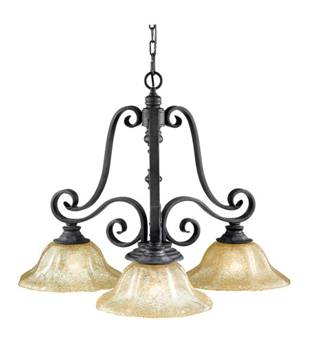 Feiss Kings Table 3 Light Hall Chandelier in Antique Forged Iron F2272/3AF photo