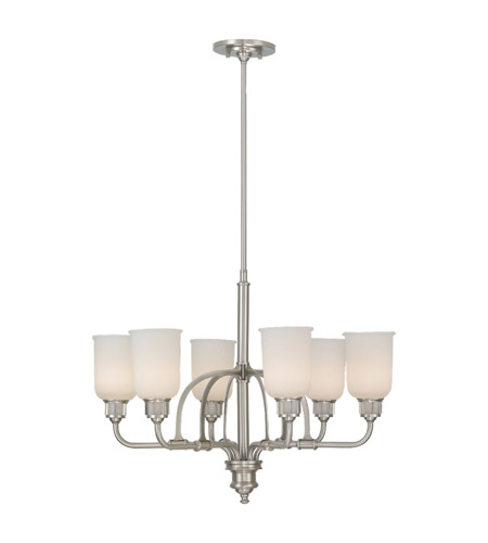 Feiss Parker Place 6 Light Chandelier in Brushed Steel F2373/6BS photo