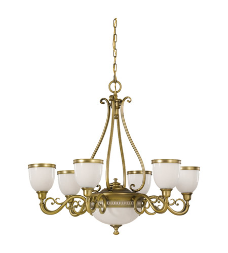 Feiss South Haven 8 Light Chandelier in Aged Brass F2410/6+2AGB photo