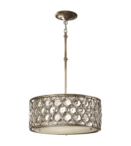 Feiss F2568/3BUS-LA Feiss Lucia LED Shade Pendant in Burnished Silver F2568/3BUS-LA 