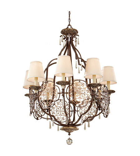 Feiss Marcella 8 Light Chandelier in British Bronze and Oxidized Bronze F2601/8BRB/OBZ