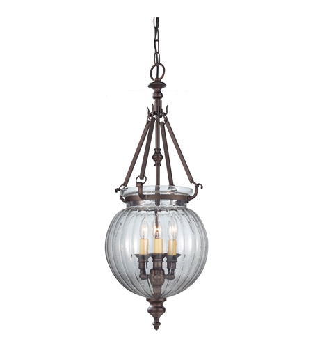 Feiss F2800/3ORB Luminary 3 Light 11 inch Oil Rubbed Bronze Hall Chandelier Ceiling Light