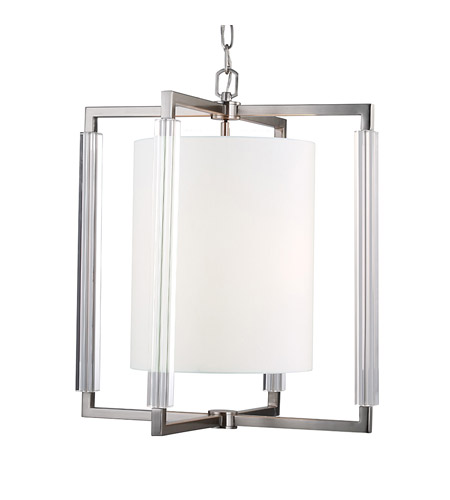 Feiss F2927/3BS-F Fording 3 Light 21 inch Brushed Steel Chandelier Ceiling Light in Fluorescent
