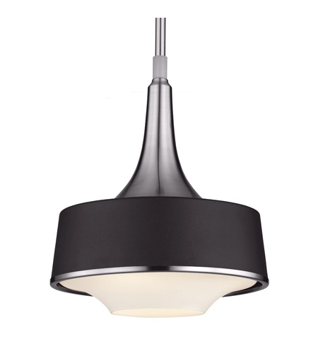 Feiss F2941/4BS/TXB-F Holloway 4 Light 19 inch Brushed Steel and Textured Black Pendant Ceiling Light in Fluorescent
