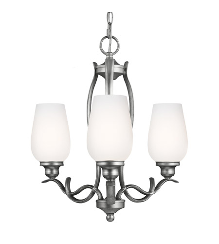 Feiss F3001/3HTSL-F Standish 3 Light 18 inch Heritage Silver Chandelier Ceiling Light in Fluorescent photo