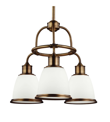 Feiss F3018/3AGB-F Hobson 3 Light 22 inch Aged Brass Chandelier Ceiling Light in Fluorescent photo