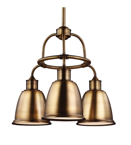 Feiss F3022/3AGB Hobson 3 Light 22 inch Aged Brass Chandelier Ceiling Light