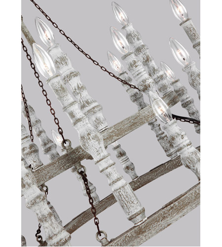 Feiss F3143/24DFB/DWH Norridge 24 Light 30 inch Distressed Fence Board and Distressed White Chandelier Ceiling Light FS-F314324DFBDWH-DET.jpg