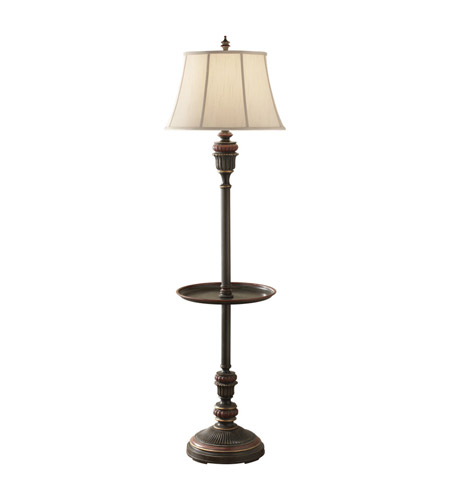 Feiss Heath 1 Light Floor Lamp in Ebony and Rubbed wood Finish FL6262EBY/RW