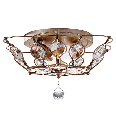 Feiss FM374BUS-F Leila 2 Light 14 inch Burnished Silver Flush Mount Ceiling Light in Fluorescent photo