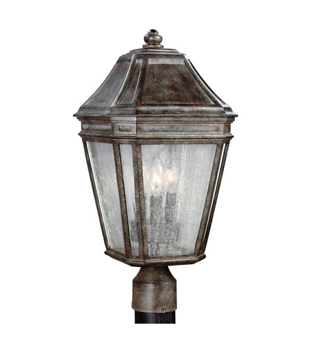 Feiss OL11308WCT Londontowne 3 Light 20 inch Weathered Chestnut Outdoor Post Lantern