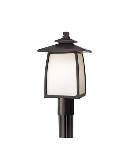 Feiss OL8508ORB-LED Wright House LED 16 inch Oil Rubbed Bronze Outdoor Post Lantern in Integrated LED, Opal Etched Glass